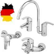 تصویر ست شیرآلات آلمانی کروم قهرمان Germany Chrome Set