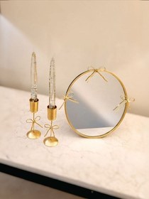 تصویر آینه و شمعدان پاپیون کوچک 