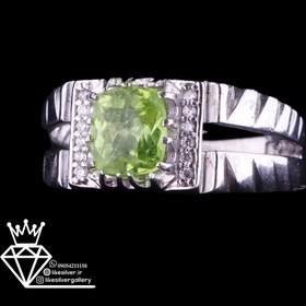 تصویر انگشترزبرجدمردانه نقره کد673 