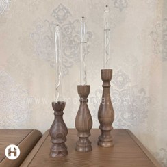 تصویر جاشمعی چوبی خراطی-ست سه عددی 