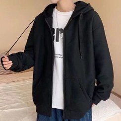 تصویر سویشرت کلاهدار زنانه تو کرکی ترندی استایل سایز ۴۰ تا ۴۸ 