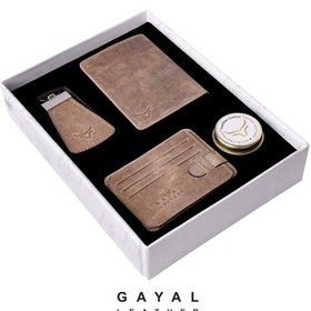 تصویر ست چرم گَیال S206 خاکی (GAYAL Leather) 