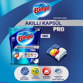 تصویر قرص ظرفشویی بینگو Bingo مدل Pro بسته 36 عددی Bingo Smart Capsule Pro