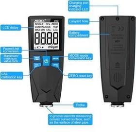 تصویر ضخامت سنج رنگ دیجیتال مستک مدل CT02 CT02 digital mestek paint thickness gauge