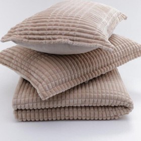 تصویر ست پتو ۳ تکه مدرن - بژ برند merinos Modern Line 3 Piece Blanket Set - Beige