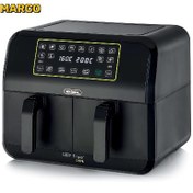 تصویر سرخ کن بدون روغن دوقلو آرییته مدل 4624 اورجینال ارسال فوری Ariete 4623 Airy Fryer Dual, Air fryer with double basket, 1700 W, 8 L capacity, 3 cooking functions, digital LED touch panel, 8 preset programs, timer, 2 baskets, black (by Delonghi Group)