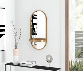 تصویر آینه دکوراتیو فلزی دیواری بیضی G۲۴۴ - سفید 