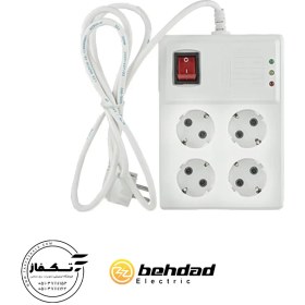 تصویر محافظ 4 خانه کامپیوتر با کابل 3 متری و مغزی سرامیکی بهداد الکتریک Four way computer Protector with 3 meter cable and ceramic core Behdad Electric