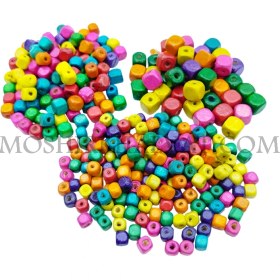 تصویر مهره چوبی مکعبی رنگی 