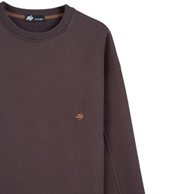 تصویر سویشرت قهوه ای زیگ zig مدل Plain کد 458 