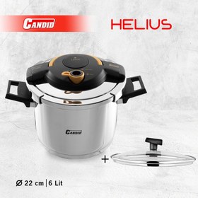 تصویر زودپز دودسته کاندید مدل هلیوس (6 لیتر) Candid Steel two-Handle Pressure-Cooker 6-Litres Helius Model