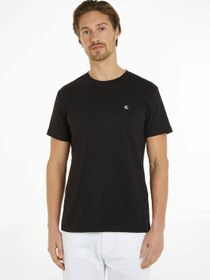 تصویر تی‌شرت مردانه با طرح مونوگرام - جیر پنبه‌ای، مشکی برند calvin klein jeans Men's Monogram T-Shirt - Cotton jersey, Black