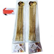 تصویر نی نوش طلایی استیل برند یونیک فرچه دار (تمیزکننده نی ) رنگ ثابت اهنربا نگیر ضد زنگ و سیاه شدن 