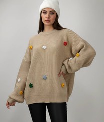 تصویر بلوز بافت زنانه گلدار سبز کد ۱۸۷۱ 