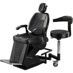 تصویر صندلی برقی آرایشگاهی باربردار روکش VIP رنگ سفید 