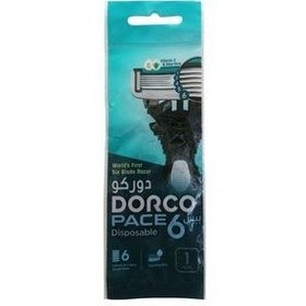 تصویر خودتراش مردانه دورکو 6 تیغ Dorco ( ژیلت 6 تیغ دورکو ) بسته تکی ا Dorco Pace 6 Shave Blade For Men تیغ اصلاح