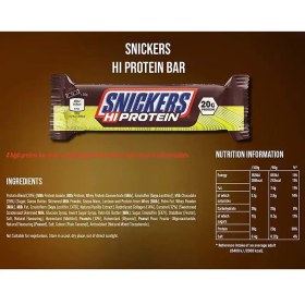 تصویر پروتئین بار های اسنیکرز با 22 گرم پروتئین بسته 12عددی Snickers Hi Protein Bar