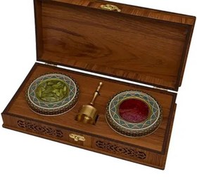 تصویر باکس زعفران طرح شاه هخامنشی 