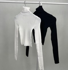 تصویر بافت یقه اسکی راه راه کد 011838 