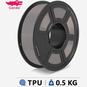 تصویر فیلامنت TPU فلکسیبل پرینتر سه بعدی قطر 1.75 نیم کیلویی برند گاندو رنگ مشکی 