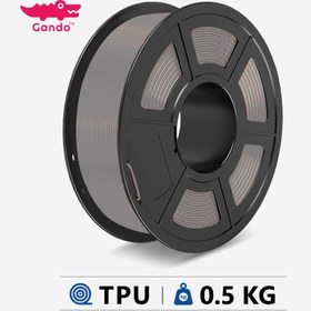 تصویر فیلامنت TPU فلکسیبل پرینتر سه بعدی قطر 1.75 نیم کیلویی برند گاندو رنگ مشکی 