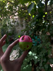 تصویر توپ بازی گربه مدل زنگوله دار سایز بزرگ 