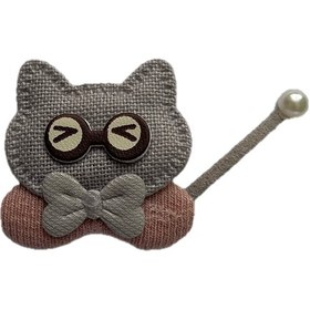 تصویر تکه دوزی گربه با پاپیون 