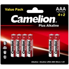تصویر باتری آلکالاین مدل Plus Alkaline کملیون بسته 4+2 تایی اندازه AA و AAA ا Camelion Plus Alkaline 4*AA+2*AAA Battery Pack of 6 Camelion Plus Alkaline 4*AA+2*AAA Battery Pack of 6