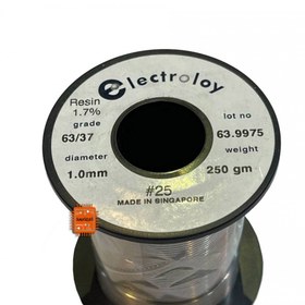 تصویر سیم لحیم 1 میلیمترELECTROLOY وزن 250 گرم solder wire