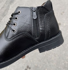 تصویر نیم بوت مردانه مدل مادرید بند و زیپ طرح الوادور-کد 1722 