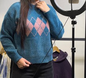 تصویر بافت وارداتی طرح سنتی - آبی 