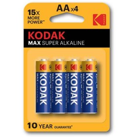 تصویر باتری قلمی ۴ عددی کداک Max Super Alkaline 