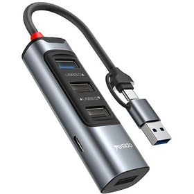 تصویر هاب 5 پورت Type-C /USB یسیدو HB20 Yesido HB20 Type-C /USB 5Port HUB
