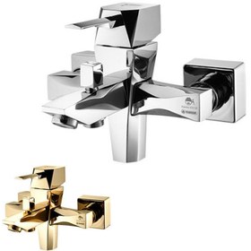 تصویر شیر دوش حمام درخشان مدل مارکیز Derakhshan gold Marquise bath tap