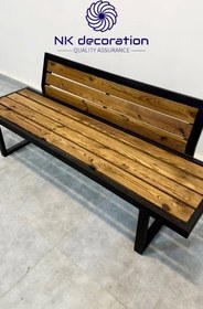 تصویر نیمکت مدل پریا چوب و فلز 