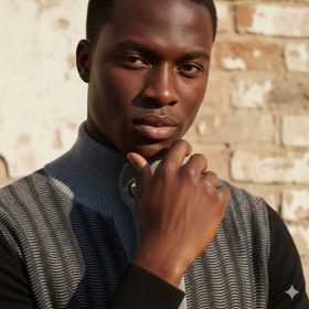 تصویر ژاکت بافت مردانه یقه شالی؛ ترکیبی از اصالت و مدرنیته 