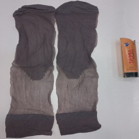 تصویر جوراب شیشه ای قهوه ای تیره دو ربع زنانه کف دار سماء ضخامت 1/10 - قهوه ای تیره Dark brown two-quarter women's glass socks with Sama foam, thickness 1/10