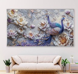 تصویر تابلو دکوراتیو طاووس و‌گل - ۱ 