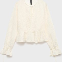 تصویر بلوز لیوسل گلدوزی شده زنانه اکرو منگو 