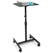 تصویر پایه ویدئو پروژکتور پرتابل مدل چرخدار یک طبقه Portable video projector stand, single-tier, wheeled model