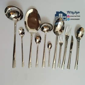 تصویر سرویس ۲۴ نفره قاشق و چنگال یونیک ۱۴۴ پارچه دهانه اروپایی - مدل Unique spoons and forks, don't use thick and heavy mines and nails provided