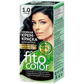 تصویر رنگ مو روسی فیتو کالر fito color بدون آمونیاک رنگ مشکی شماره 1.0 