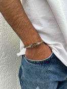 تصویر دستبند مردانه بند استیل 