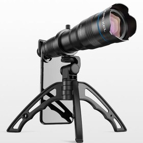 تصویر لنز تلسکوپی موبایل زوم 36 برابر اپکسل به همراه سه پایه Apexel 36x Telephoto Lens Kit مدل APL-JS36XJJ020 