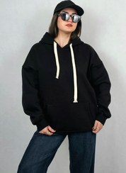 تصویر هودی اویشو بند دار ساده رنگ قهوه ای 