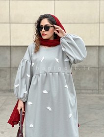 تصویر پیراهن پاییزه زمستانه بلند مدل ابری حانی گلی 