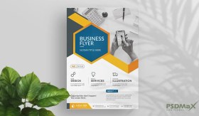 تصویر تراکت لایه باز سفید با تم تکنولوژی 