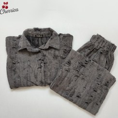 تصویر ست شومیز و شلوار زنانه زاپ دار 