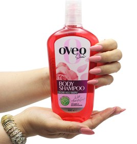 تصویر شامپو بدن شفاف مدل رز حجم 400 میل اوک شاین Oveq Shine Transparent Rose Body Shampoo 400ml