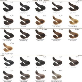 تصویر رنگ مو کد 1-4 رنگ قهوه‌ای دودی متوسط حجم 120 میل آوایی Awaii hair color, code 1-4, volume 120 ml, medium smoky brown color